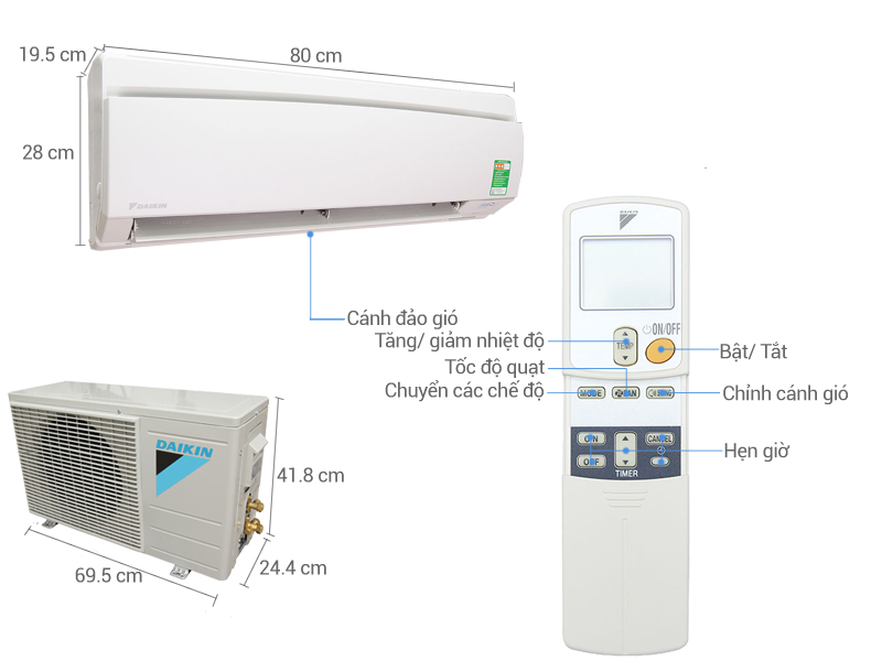 Máy lạnh Daikin được nhập khẩu nguyên chiếc từ Thailand